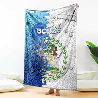 The Deep Heart Of Belize Blanket Belize Abstract Heritage Ocean Blue Splash Art - Wonder Print Shop