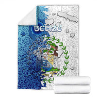 The Deep Heart Of Belize Blanket Belize Abstract Heritage Ocean Blue Splash Art - Wonder Print Shop
