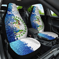 The Deep Heart Of Belize Car Seat Cover Belize Abstract Heritage Ocean Blue Splash Art - Wonder Print Shop