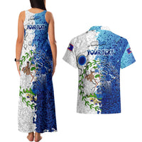 The Deep Heart Of Belize Couples Matching Tank Maxi Dress and Hawaiian Shirt Belize Abstract Heritage Ocean Blue Splash Art - Wonder Print Shop