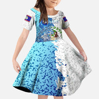 The Deep Heart Of Belize Family Matching Off Shoulder Maxi Dress and Hawaiian Shirt Belize Abstract Heritage Ocean Blue Splash Art - Wonder Print Shop