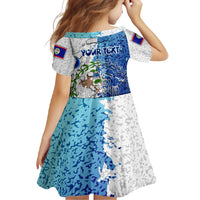 The Deep Heart Of Belize Family Matching Off Shoulder Maxi Dress and Hawaiian Shirt Belize Abstract Heritage Ocean Blue Splash Art - Wonder Print Shop