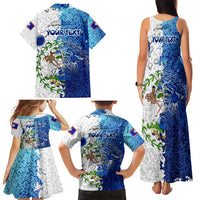 The Deep Heart Of Belize Family Matching Tank Maxi Dress and Hawaiian Shirt Belize Abstract Heritage Ocean Blue Splash Art - Wonder Print Shop