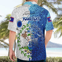 The Deep Heart Of Belize Hawaiian Shirt Belize Abstract Heritage Ocean Blue Splash Art - Wonder Print Shop
