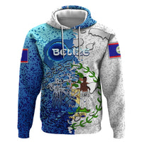 The Deep Heart Of Belize Hoodie Belize Abstract Heritage Ocean Blue Splash Art - Wonder Print Shop