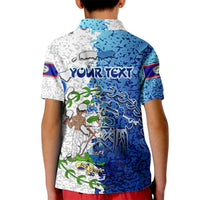 The Deep Heart Of Belize Kid Polo Shirt Belize Abstract Heritage Ocean Blue Splash Art - Wonder Print Shop