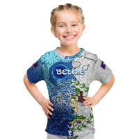 The Deep Heart Of Belize Kid T Shirt Belize Abstract Heritage Ocean Blue Splash Art - Wonder Print Shop