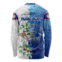 The Deep Heart Of Belize Long Sleeve Shirt Belize Abstract Heritage Ocean Blue Splash Art - Wonder Print Shop