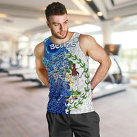 The Deep Heart Of Belize Men Tank Top Belize Abstract Heritage Ocean Blue Splash Art - Wonder Print Shop