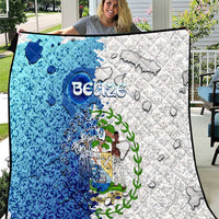 The Deep Heart Of Belize Quilt Belize Abstract Heritage Ocean Blue Splash Art - Wonder Print Shop