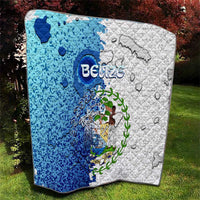 The Deep Heart Of Belize Quilt Belize Abstract Heritage Ocean Blue Splash Art - Wonder Print Shop