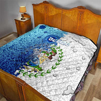 The Deep Heart Of Belize Quilt Belize Abstract Heritage Ocean Blue Splash Art - Wonder Print Shop