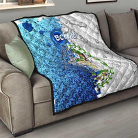 The Deep Heart Of Belize Quilt Belize Abstract Heritage Ocean Blue Splash Art - Wonder Print Shop