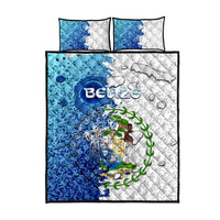 The Deep Heart Of Belize Quilt Bed Set Belize Abstract Heritage Ocean Blue Splash Art - Wonder Print Shop