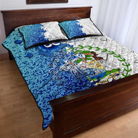 The Deep Heart Of Belize Quilt Bed Set Belize Abstract Heritage Ocean Blue Splash Art - Wonder Print Shop