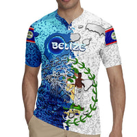 The Deep Heart Of Belize Rugby Jersey Belize Abstract Heritage Ocean Blue Splash Art - Wonder Print Shop