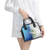 The Deep Heart Of Belize Shoulder Handbag Belize Abstract Heritage Ocean Blue Splash Art - Wonder Print Shop