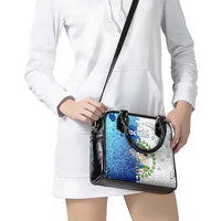 The Deep Heart Of Belize Shoulder Handbag Belize Abstract Heritage Ocean Blue Splash Art - Wonder Print Shop