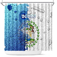 The Deep Heart Of Belize Shower Curtain Belize Abstract Heritage Ocean Blue Splash Art - Wonder Print Shop