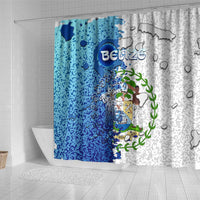 The Deep Heart Of Belize Shower Curtain Belize Abstract Heritage Ocean Blue Splash Art - Wonder Print Shop