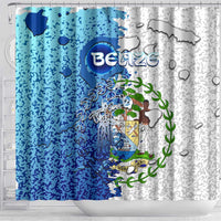 The Deep Heart Of Belize Shower Curtain Belize Abstract Heritage Ocean Blue Splash Art - Wonder Print Shop