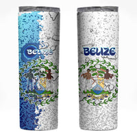 The Deep Heart Of Belize Skinny Tumbler Belize Abstract Heritage Ocean Blue Splash Art - Wonder Print Shop