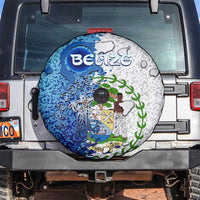 The Deep Heart Of Belize Spare Tire Cover Belize Abstract Heritage Ocean Blue Splash Art - Wonder Print Shop