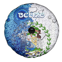 The Deep Heart Of Belize Spare Tire Cover Belize Abstract Heritage Ocean Blue Splash Art - Wonder Print Shop