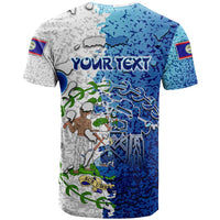 The Deep Heart Of Belize T Shirt Belize Abstract Heritage Ocean Blue Splash Art - Wonder Print Shop