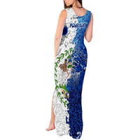 The Deep Heart Of Belize Tank Maxi Dress Belize Abstract Heritage Ocean Blue Splash Art - Wonder Print Shop