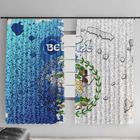 The Deep Heart Of Belize Window Curtain Belize Abstract Heritage Ocean Blue Splash Art - Wonder Print Shop