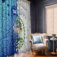 The Deep Heart Of Belize Window Curtain Belize Abstract Heritage Ocean Blue Splash Art - Wonder Print Shop