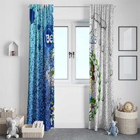 The Deep Heart Of Belize Window Curtain Belize Abstract Heritage Ocean Blue Splash Art - Wonder Print Shop