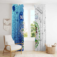 The Deep Heart Of Belize Window Curtain Belize Abstract Heritage Ocean Blue Splash Art - Wonder Print Shop