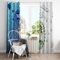 The Deep Heart Of Belize Window Curtain Belize Abstract Heritage Ocean Blue Splash Art - Wonder Print Shop