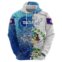 The Deep Heart Of Belize Zip Hoodie Belize Abstract Heritage Ocean Blue Splash Art - Wonder Print Shop