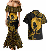 Educated Black Queen Couples Matching Mermaid Dress and Hawaiian Shirt African Women - Wonder Print Shop