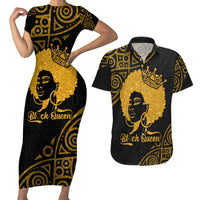 Educated Black Queen Couples Matching Short Sleeve Bodycon Dress and Hawaiian Shirt African Women - Wonder Print Shop
