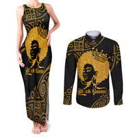 Educated Black Queen Couples Matching Tank Maxi Dress and Long Sleeve Button Shirts African Women - Wonder Print Shop