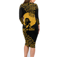 Educated Black Queen Family Matching Long Sleeve Bodycon Dress and Hawaiian Shirt African Women - Wonder Print Shop