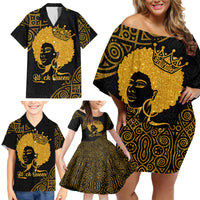 Educated Black Queen Family Matching Off Shoulder Short Dress and Hawaiian Shirt African Women - Wonder Print Shop