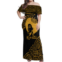 Educated Black Queen Off Shoulder Maxi Dress African Women - Wonder Print Shop