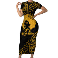 Educated Black Queen Short Sleeve Bodycon Dress African Women - Wonder Print Shop