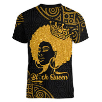 Educated Black Queen Women V Neck T Shirt African Women - Wonder Print Shop