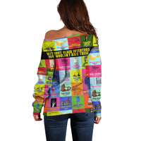 Black Inventions Off Shoulder Sweater African-American Inventors - Wonder Print Shop