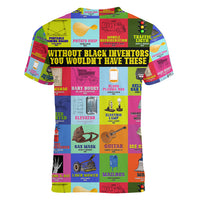 Black Inventions Women V Neck T Shirt African-American Inventors - Wonder Print Shop