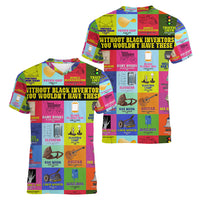 Black Inventions Women V Neck T Shirt African-American Inventors - Wonder Print Shop