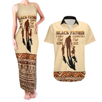 Black Father Couples Matching Tank Maxi Dress and Hawaiian Shirt African Father with Son and Daughter - Wonder Print Shop