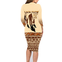 Black Father Family Matching Long Sleeve Bodycon Dress and Hawaiian Shirt African Father with Son and Daughter - Wonder Print Shop