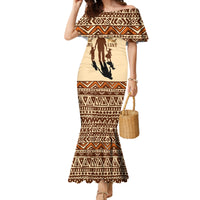 Black Father Family Matching Mermaid Dress and Hawaiian Shirt African Father with Son and Daughter - Wonder Print Shop